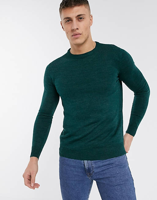 Brave Soul basic knitwear sweater in green | ASOS