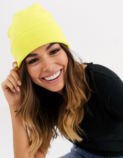 Brave Soul beanie in neon yellow