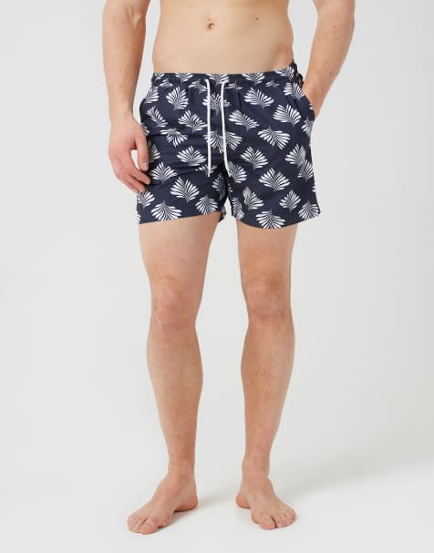 Brave Soul – Bedruckte Badeshorts in Marineblau - view 1