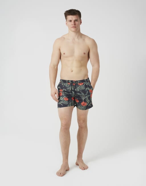 Brave Soul – Bedruckte Badeshorts in Schwarz, 3 von 4