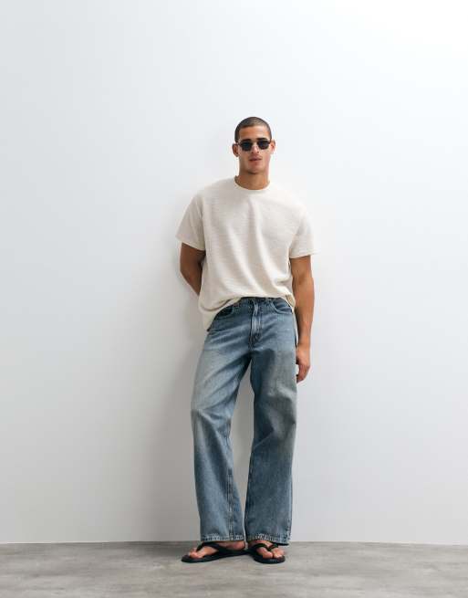 Brave Soul - Beige oversized T-shirt med høj hals, 2 af 5