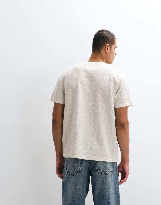 Brave Soul - Beige oversized T-shirt med høj hals, 5 af 5
