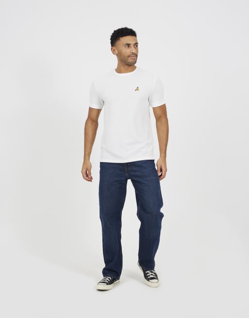 Brave Soul – Besticktes T-Shirt in Cremeweiß mit Rundhalsausschnitt, 3 von 4