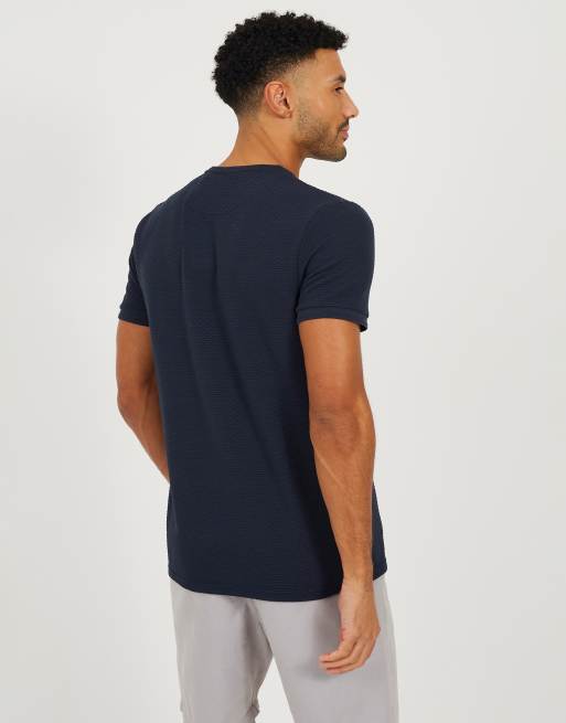 Brave Soul – Besticktes T-Shirt in Marineblau mit Rundhalsausschnitt, 2 von 4