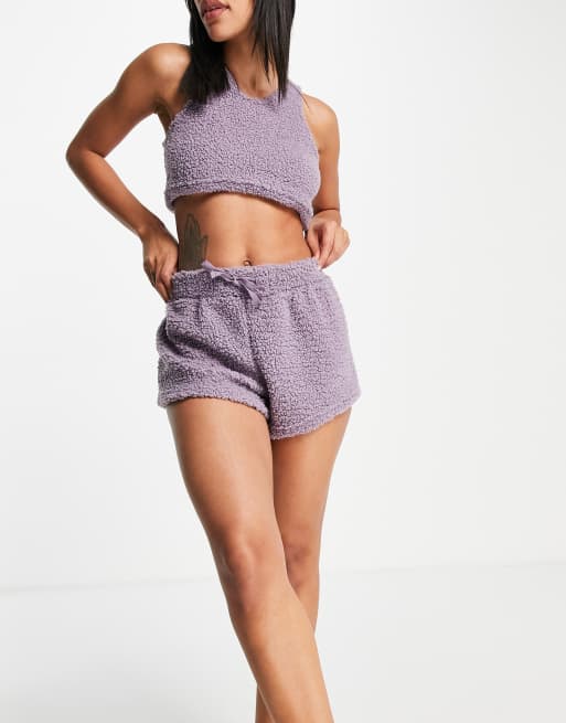 Brave Soul - Bethan - Ensemble confort imitation peau de mouton - Lilas