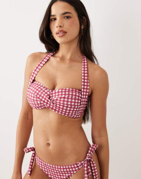 Brave Soul - Bikini à carreaux vichy - Rouge et blanc - view 1