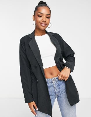 Brave Soul bleau blazer with tie waist in black | ASOS