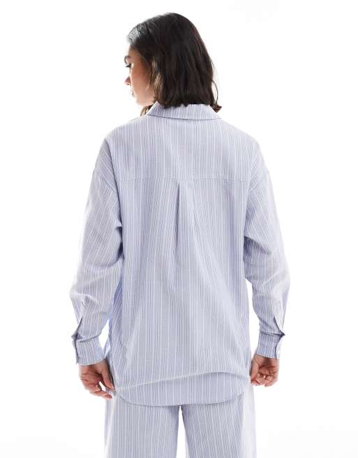 Brave Soul blue and white stripe shirt (part of a set), 2 of 4