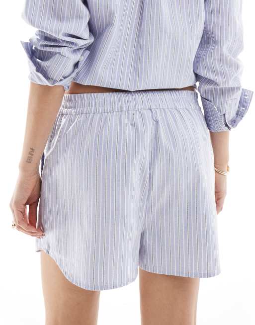 Brave Soul blue and white stripe shorts (part of a set), 2 of 5