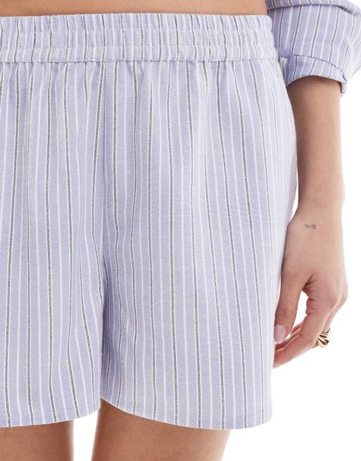 Brave Soul blue and white stripe shorts (part of a set), 5 of 5