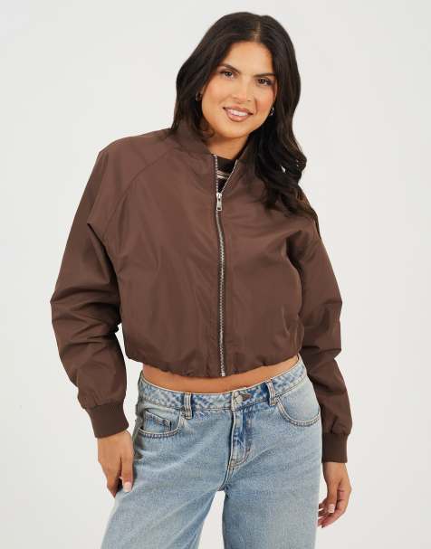Brave Soul - Bomber color cioccolato con maniche oversize - view 1
