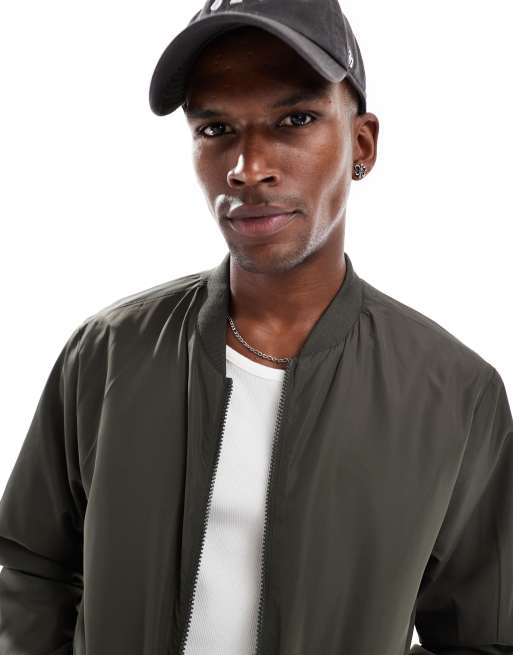 Brave Soul Bomber jacket in khaki, 2 of 4