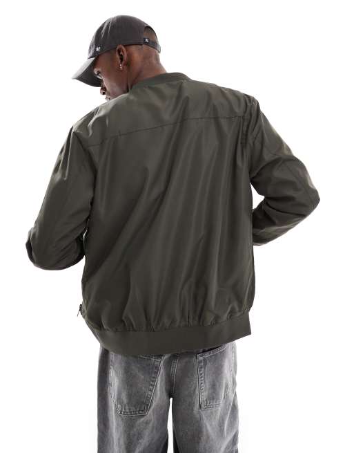 Brave Soul Bomber jacket in khaki, 4 of 4