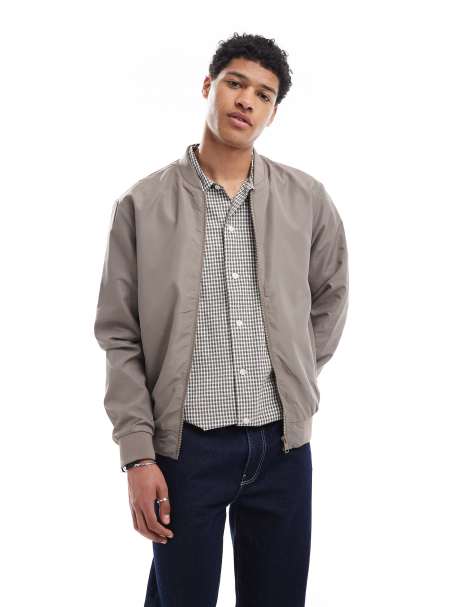 Brave Soul Bomber jacket in taupe - view 1
