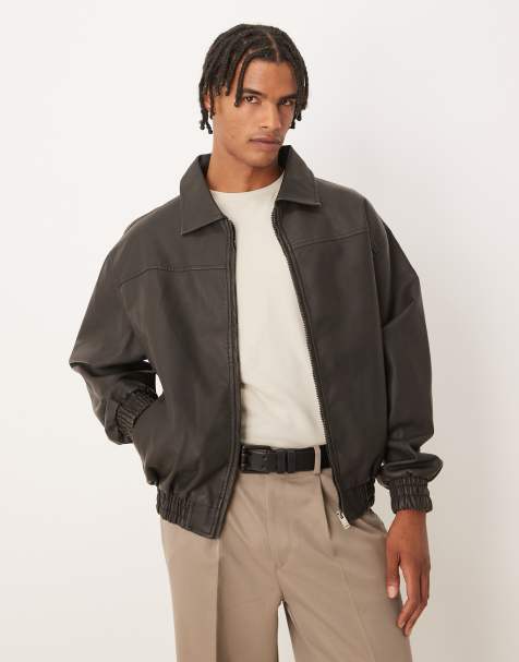 Brave Soul - Bomber oversize imitation cuir - Noir - view 1