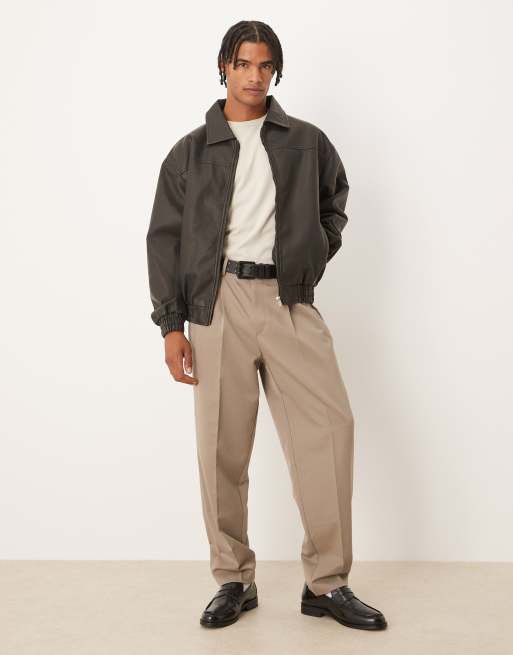 Brave Soul - Bomber oversize imitation cuir - Noir, 2 de 5