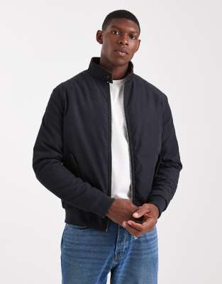 Bomberjacke in Marineblau mit Reißverschluss Marineblau L