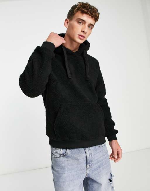 Borg hoodie hot sale mens black