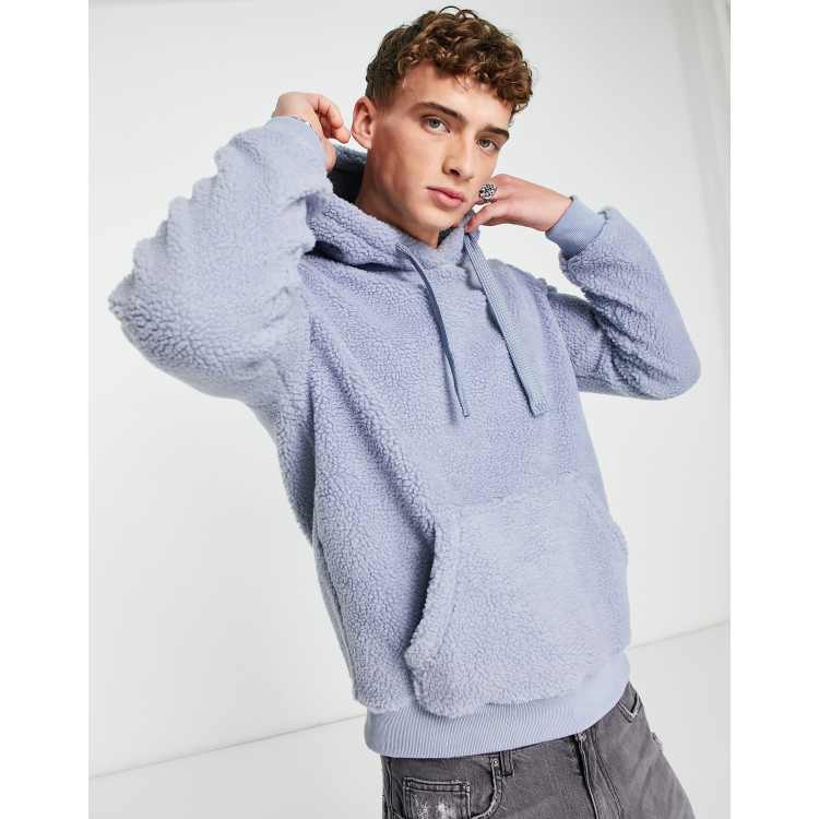 Brave Soul borg hoodie in ice blue | ASOS