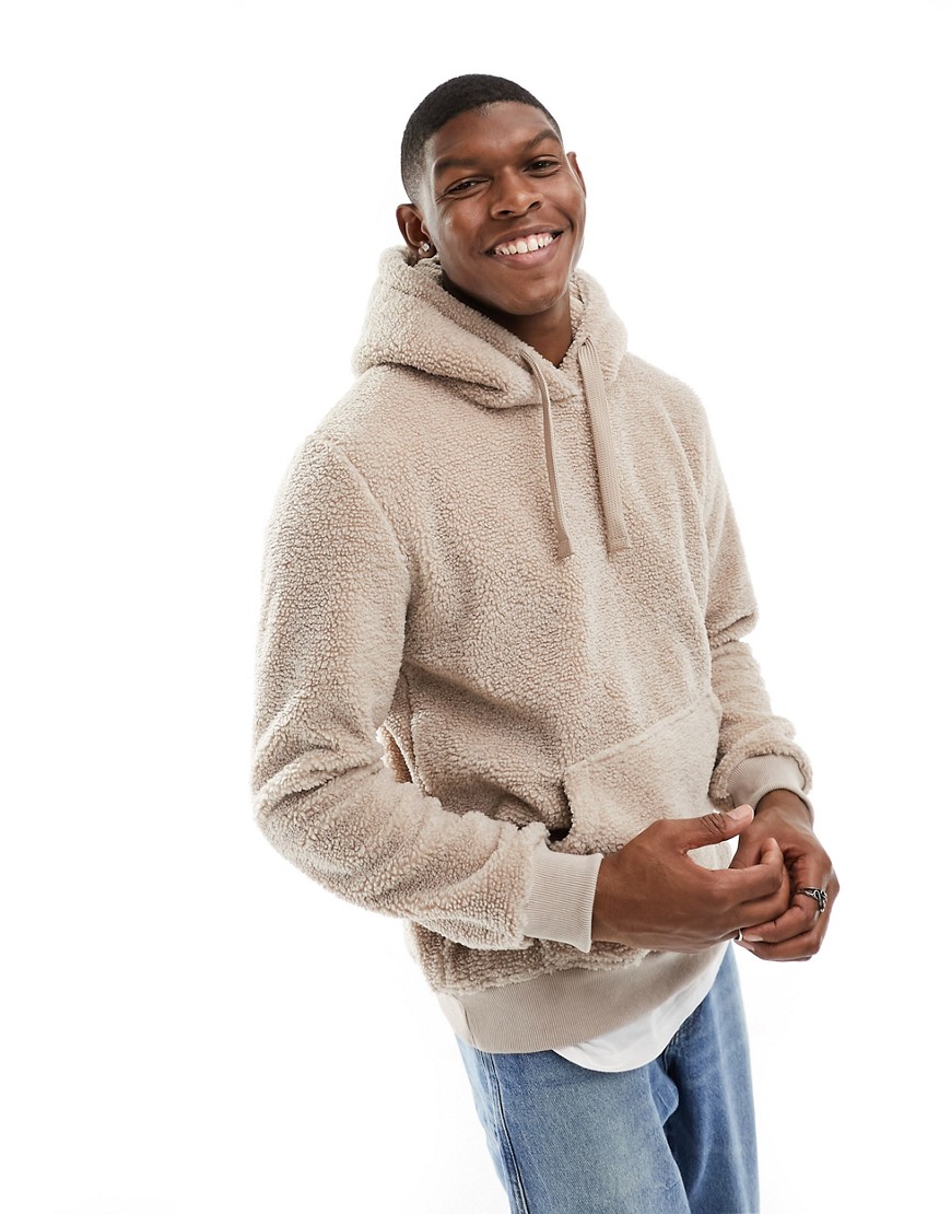 Brave Soul Borg Hoodie In Stone-neutral