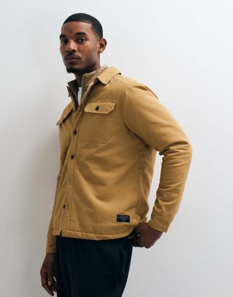 Brave Soul borg-lined shacket in camel - view 1
