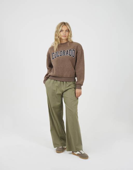 Brave Soul Borg sweatshirt in taupe, 2 of 4