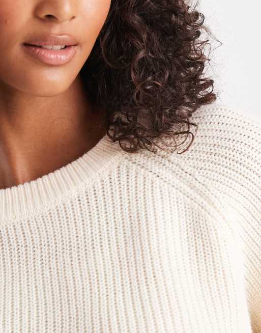 Brave Soul boxy fit knitted crew neck jumper in oatmeal, 2 of 4