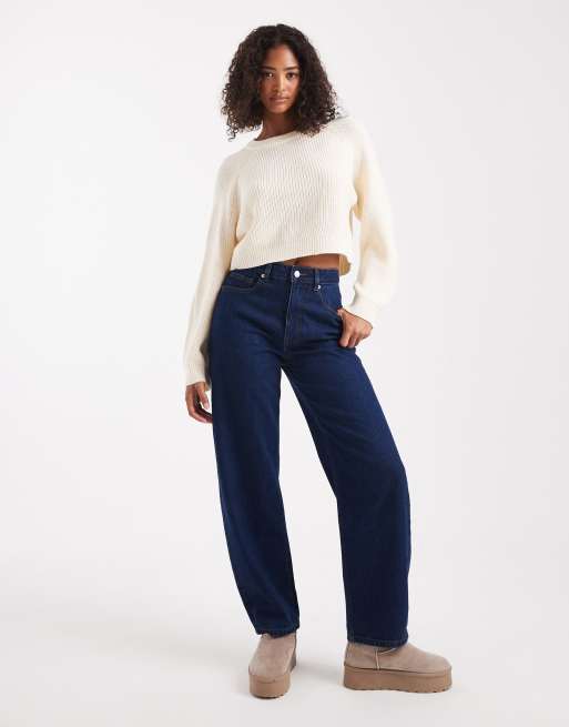 Brave Soul boxy fit knitted crew neck jumper in oatmeal, 3 of 4