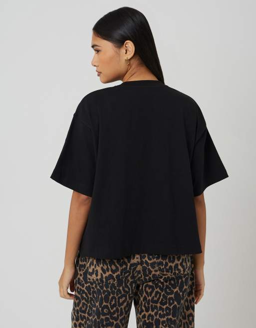 Brave Soul Boxy oversized short sleeve t-shirt in black, 4 of 4
