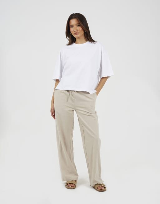 Brave Soul Boxy oversized short sleeve t-shirt in white, 3 of 4