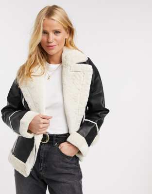 shearling trim jacket