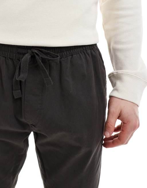 Brave Soul - Broek van keperstof met elastische taille in antracietgrijs, 5 van 5