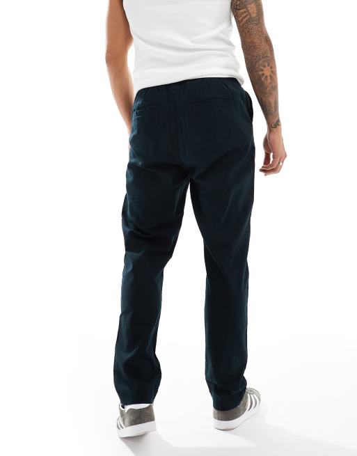 Brave Soul - Broek van linnenmix met elastische taille in marineblauw, 2 van 5
