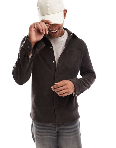 Brave Soul – Brun overshirt i manchester - view 1