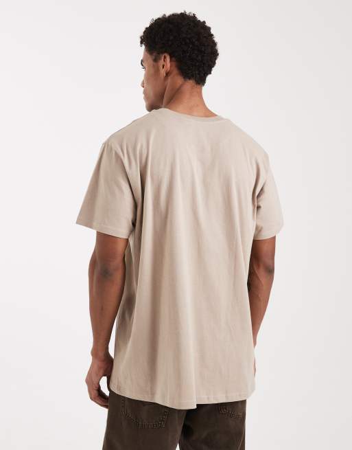 Brave Soul – Brungrå t-shirt i oversize med rund halsringning, 3 av 5