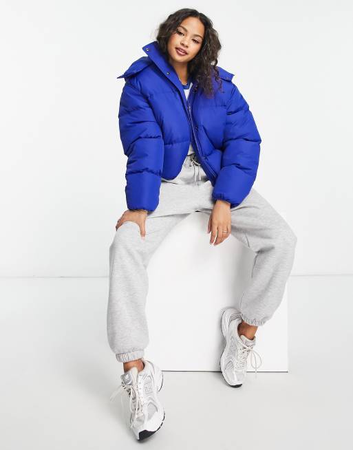 Electric blue puffer sales jacket women's