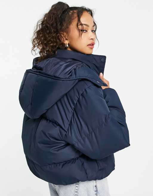 Light Grey Peach Skin Hooded Puffer Jacket