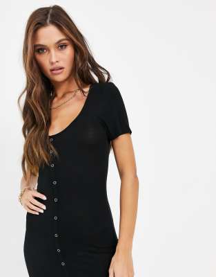 black button down mini dress