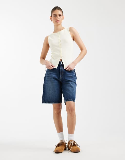 Brave Soul button down singlet in lemon yellow, 3 of 4