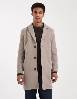 Brave Soul Button Down Smart Jacket In Neutral