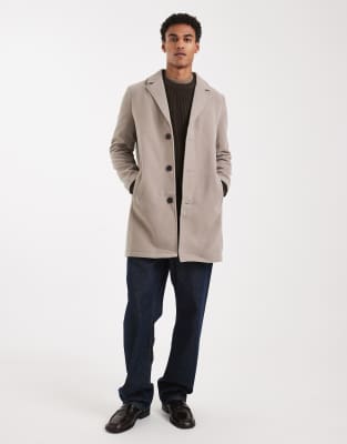 Brave Soul Button Down Smart Jacket In Neutral