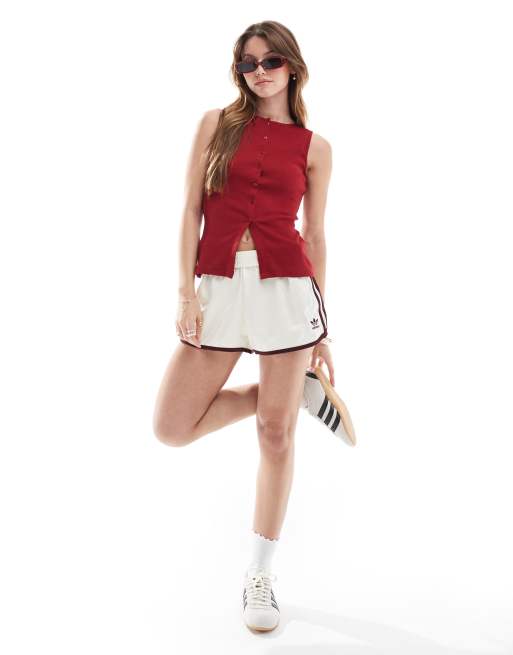 Brave Soul button down vest in red, 3 of 4