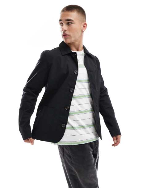 Brave Soul button through jacket in black - view 1