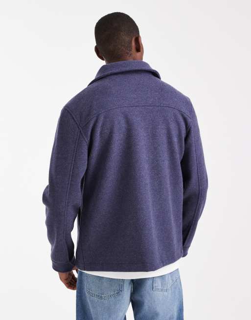 Brave Soul button up shacket in navy, 3 of 5