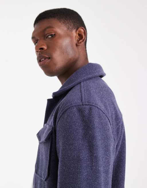 Brave Soul button up shacket in navy, 4 of 5