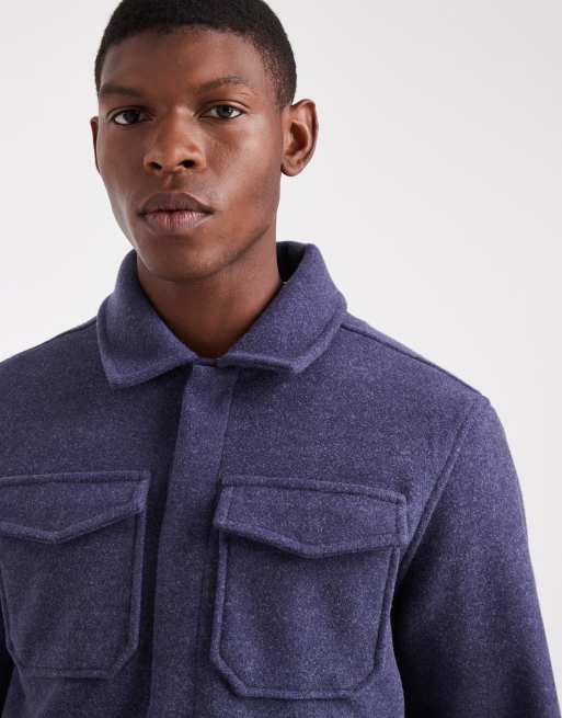 Brave Soul button up shacket in navy, 5 of 5