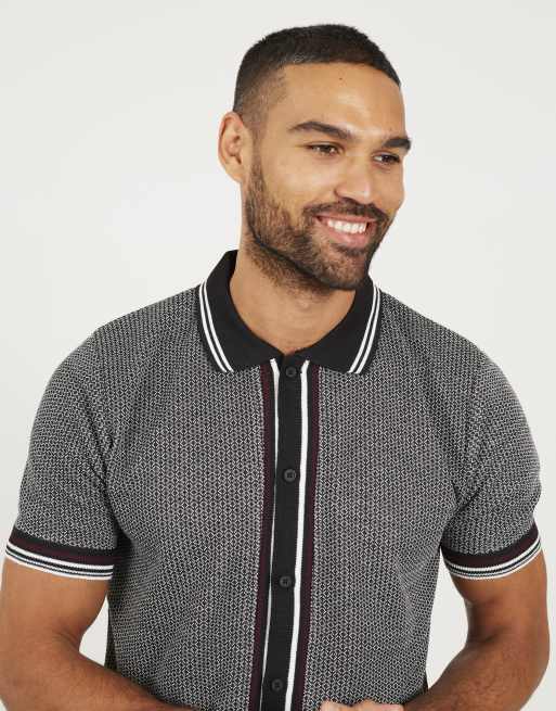 Brave Soul - Camicia a maniche corte nera in maglia, 4 di 4