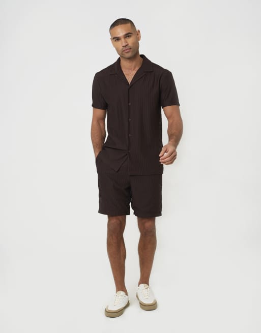 Brave Soul - Camicia color cioccolato con colletto a rever, 3 di 4