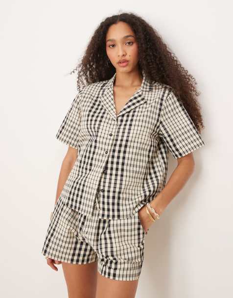 Brave Soul - Camicia comoda a maniche corte a quadri in coordinato - view 1