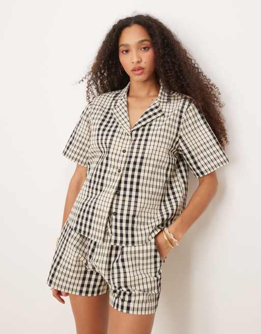 Brave Soul - Camicia comoda a maniche corte a quadri in coordinato